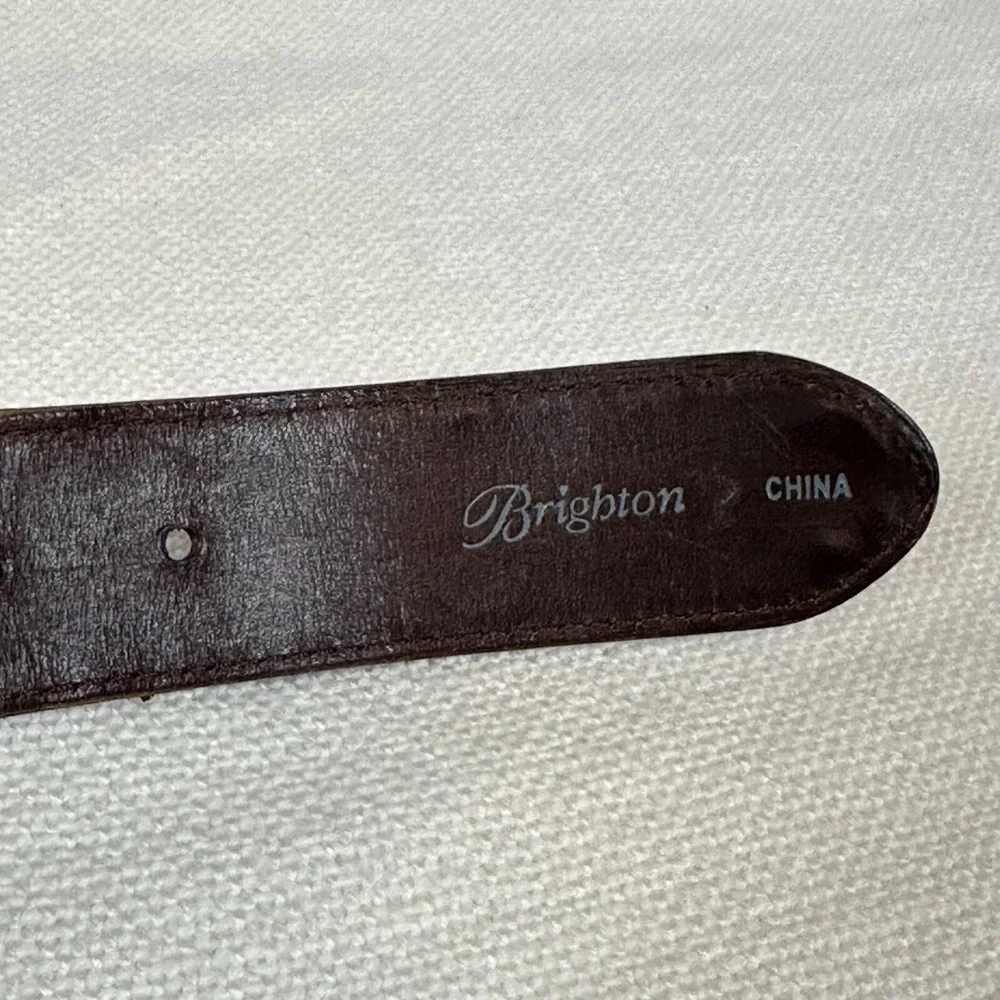 VTG Brighton Leather Belt Womens 34 Multicolor Ropes Boho‎ Western 20638